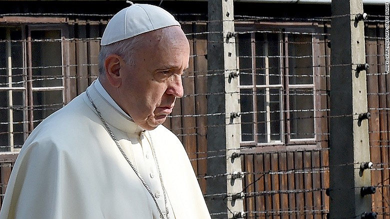 Pope Francis sees the horrors of Auschwitz