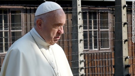 Pope Francis said little during his first visit to Auschwitz.