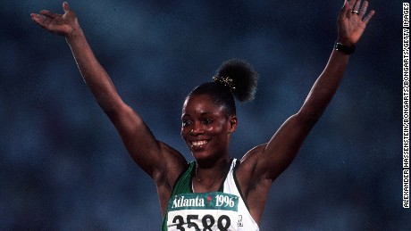 Chioma Ajunwa at the Atlanta games in 1996.