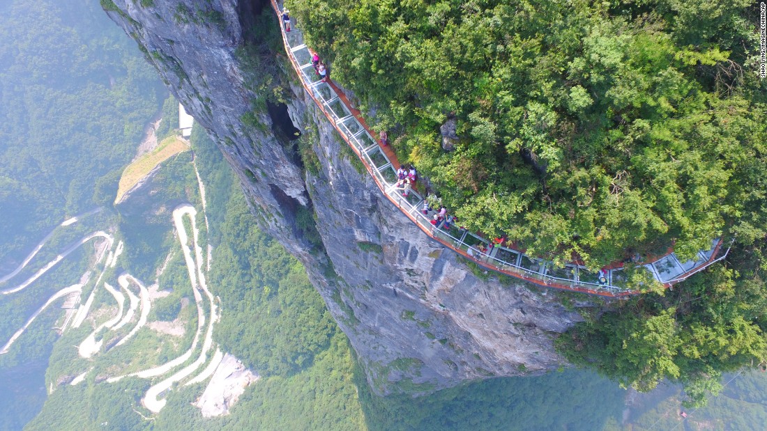 China S Cliff Clinging Glass Skywalk Opens To Public Cnn Travel