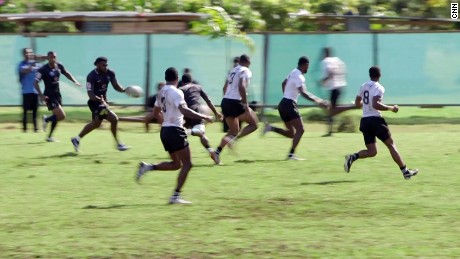 Fiji&#39;s sevens team trains during its Olympic selection camp.