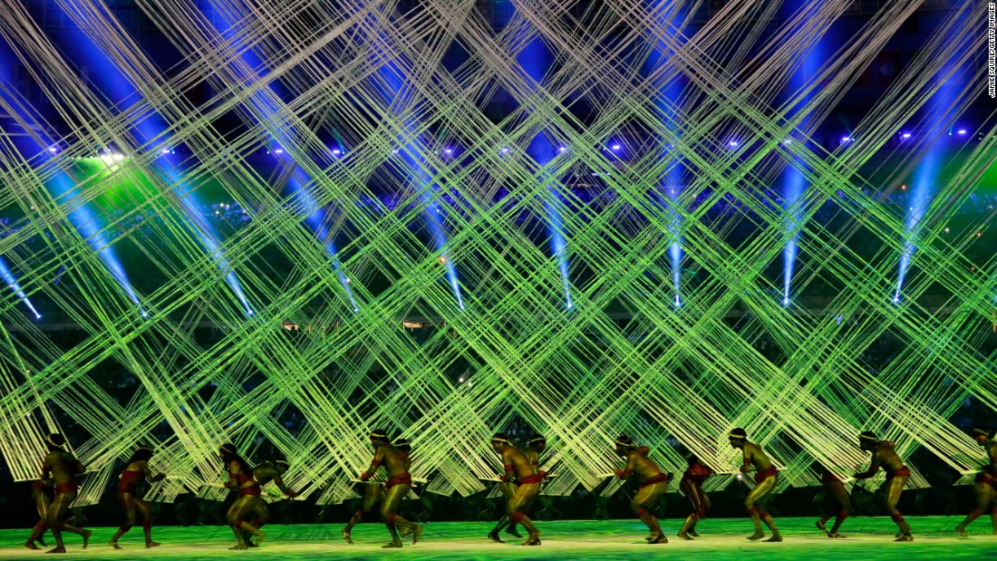 Dancers perform.