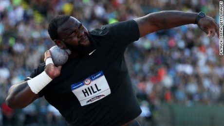 Darrell Hill participates in the Men&#39;s Shot Put Final during the 2016 U.S. Olympic Track &amp; Field Team Trials in Eugene, Oregon.  (Photo by Patrick Smith/Getty Images)