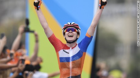 Anna Van Der Breggen of Netherlands wins the women&#39;s road cycling race