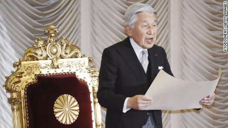 Japanese Emperor Akihito is required by law to serve until death.