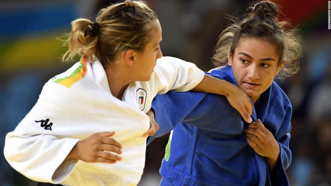 Kosovo&#39;s Majlinda Kelmendi, right, defeated Italy&#39;s Odette Giuffrida in the 52-kilogram (115-pound) judo final. It is &lt;a href=&quot;http://www.cnn.com/2016/08/07/sport/majlinda-kelmendi-kosovo-olympics/index.html&quot; target=&quot;_blank&quot;&gt;the first Olympic medal&lt;/a&gt; in Kosovo history.