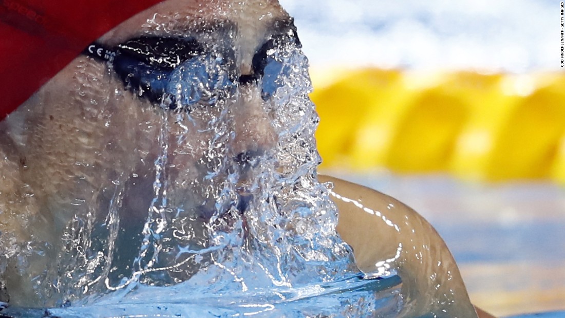 Great Britain&#39;s Chloe Tutton competes in the 200-meter breaststroke.