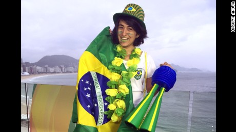 Here&#39;s the full Brazilian fandom effect. I&#39;m decked out from head to toe in green and yellow for Rio 2016.