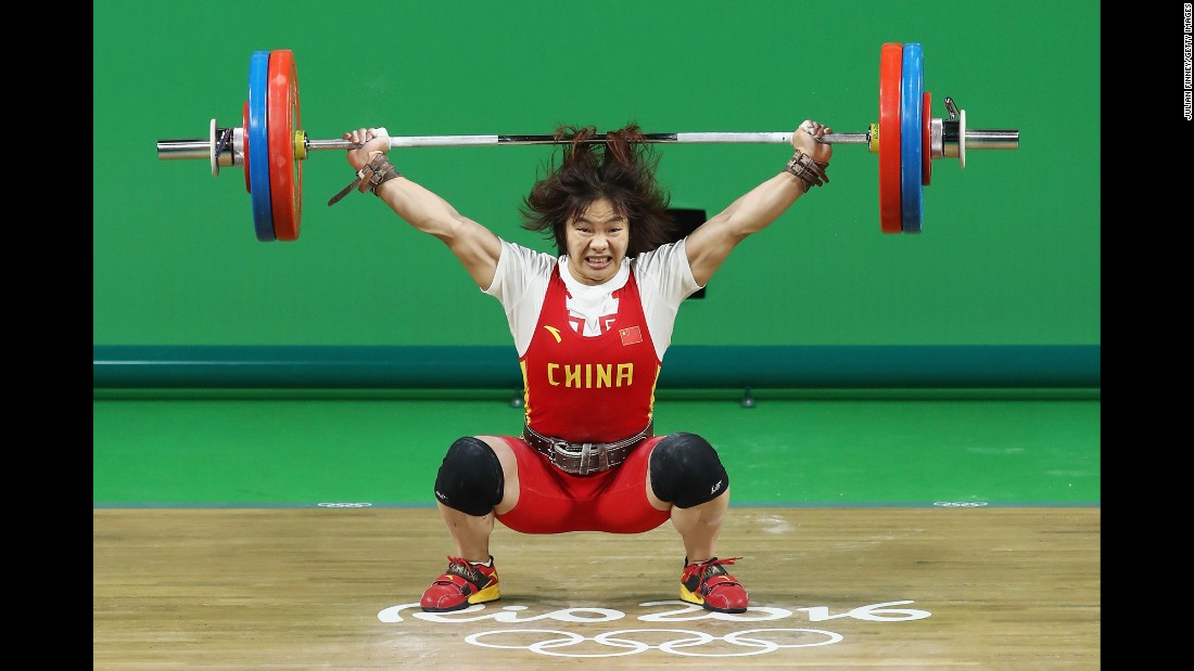 Chinese weightlifter Yanmei Xiang won the gold in the 69-kilogram (152-pound) weight class.