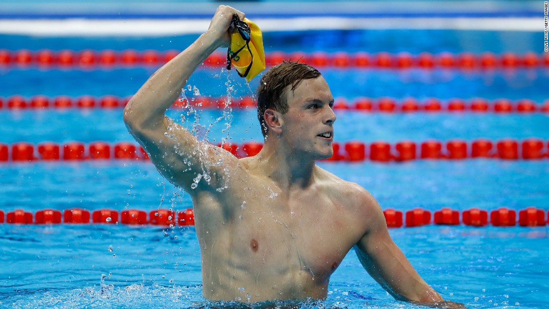 Kyle Chalmers of Australia celebrates after &lt;a href=&quot;http://www.cnn.com/2016/08/10/sport/kyle-chalmers-australia-michael-phelps/index.html&quot; target=&quot;_blank&quot;&gt;winning gold&lt;/a&gt; in the 100-meter freestyle. He is the first Australian to win the event since Mike Wenden in 1968.