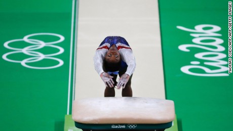 Biles led from the first event after an impressive vault.
