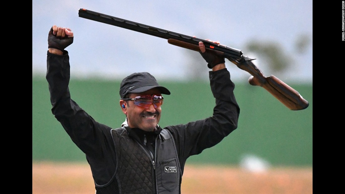 Fehaid Aldeehani nabbed gold in the men&#39;s double trap, marking the first gold for any athlete competing under the Olympic flag. (Aldeehani is from Kuwait, whose Olympic committee was banned from this year&#39;s Games.)