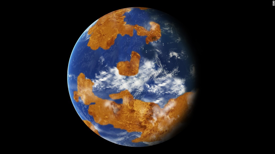 Research suggests Venus may have had water oceans billions of years ago. A land-ocean pattern was used in a climate model to show how storm clouds could have shielded ancient Venus from strong sunlight and made the planet habitable.
