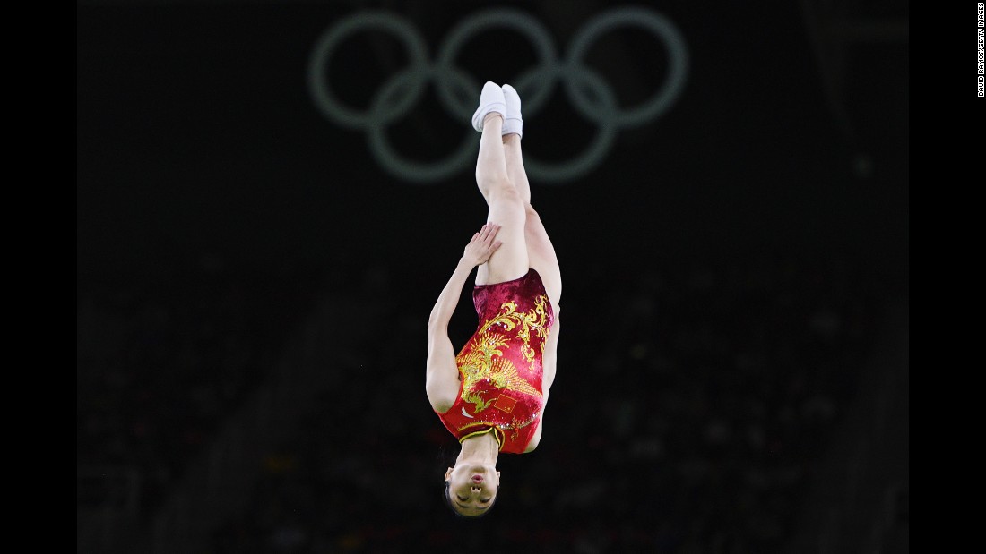 Chinese gymnast Li Dan won bronze in the trampoline event.
