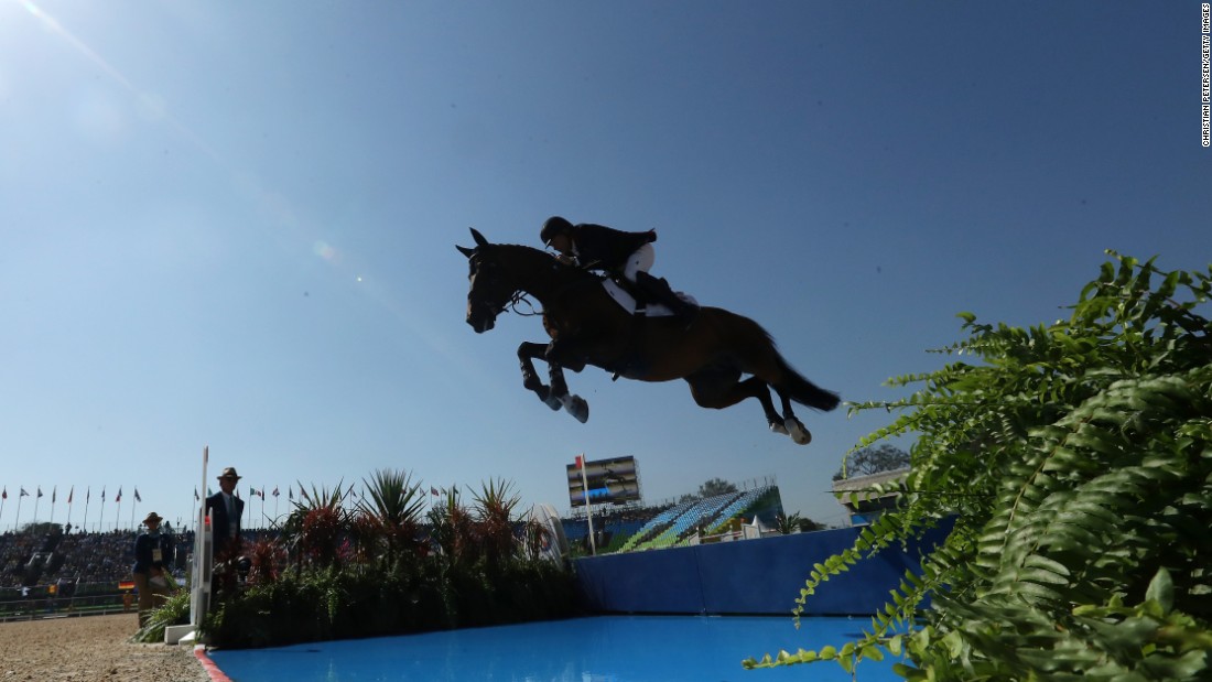 Great Britain&#39;s Nick Skelton, riding Big Star, competes during the Equestrian Jumping Individual and Team Qualifier.