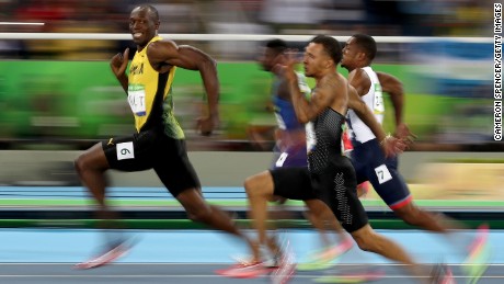 Usain Bolt of Jamaica competes in the Men&#39;s 100 meter semifinal.