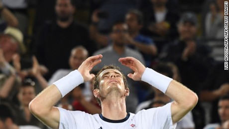 Andy Murray celebrates after winning gold at the 2016 Olympics in Rio. 