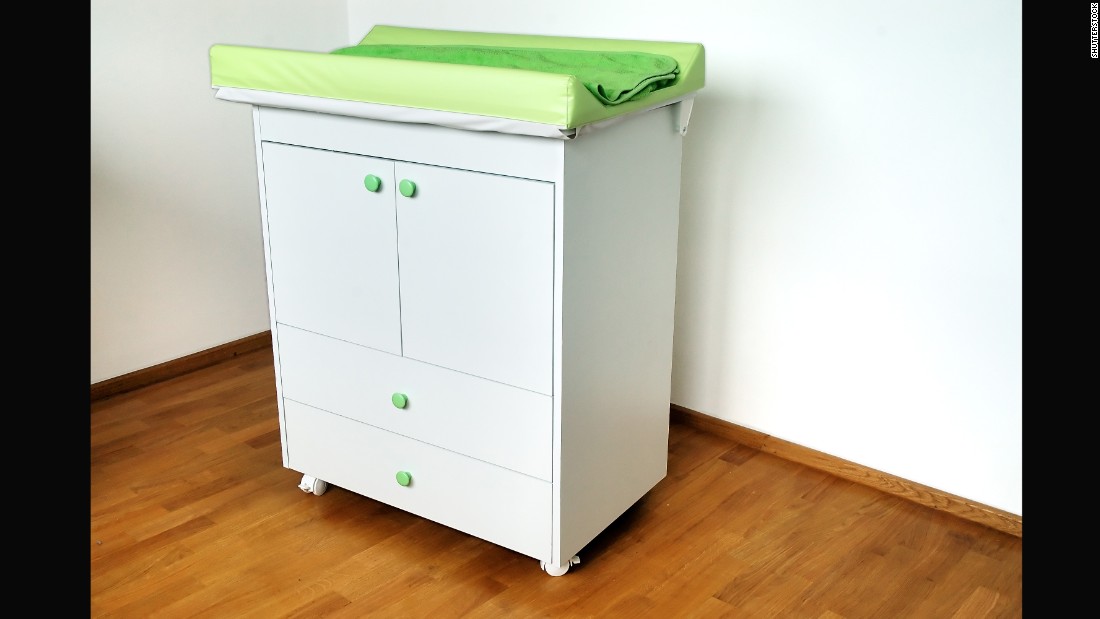 Changing tables, like all large furniture items, should be &lt;a href=&quot;https://www.healthychildren.org/English/safety-prevention/at-home/Pages/Preventing-Furniture-and-TV-Tip-Overs.aspx&quot; target=&quot;_blank&quot;&gt;anchored to walls to prevent tipping&lt;/a&gt;. The American Academy of Pediatrics urges parents to &lt;a href=&quot;https://www.healthychildren.org/English/safety-prevention/at-home/Pages/Changing-Table-Safety.aspx&quot; target=&quot;_blank&quot;&gt;never step away from a baby on a changing table&lt;/a&gt;, even if the child is buckled or seems too young to roll.