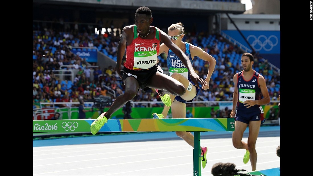Kenya&#39;s Conseslus Kipruto won the 3,000-meter steeplechase. Kenyan men have won every Olympic steeplechase since 1984.
