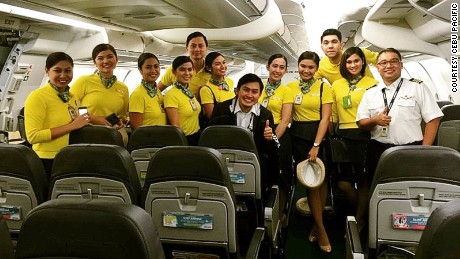 The Cebu Pacific crew on duty during the birth