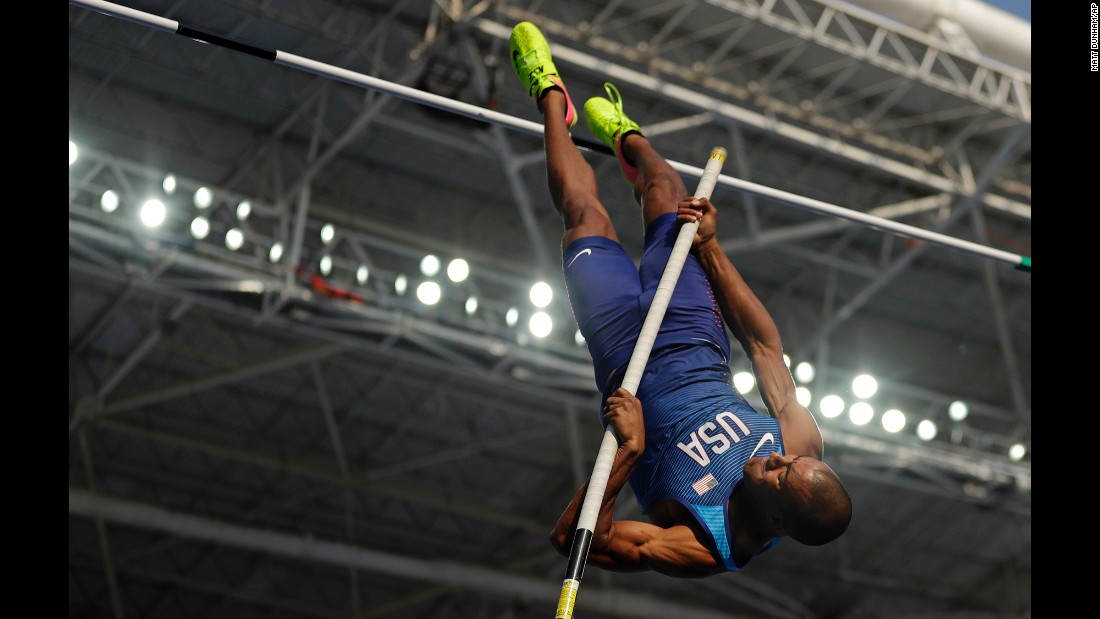 U.S. decathlete Ashton Eaton competes in the pole vault. He went on to win the decathlon, &lt;a href=&quot;http://www.cnn.com/2016/08/18/sport/ashton-eaton-decathlon-rio/index.html&quot; target=&quot;_blank&quot;&gt;defending his Olympic title&lt;/a&gt; from 2012.