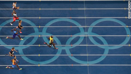 Bolt crossed the finish line well ahead of his rivals.