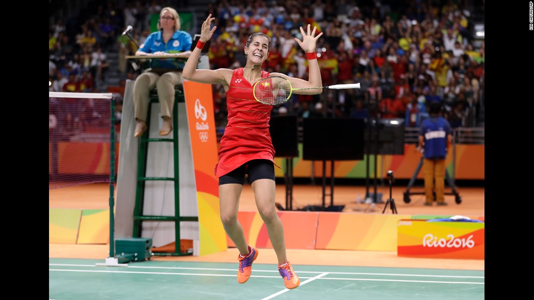 Spain&#39;s Carolina Marin won gold in badminton singles.