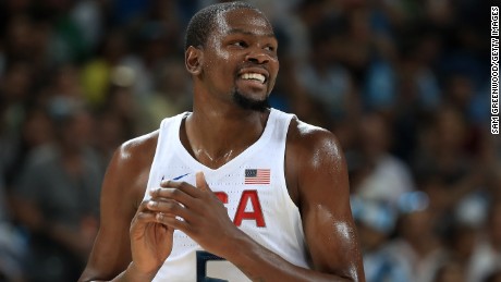 Kevin Durant led the scoring for the United States in Sunday&#39;s basketball gold medal match. 