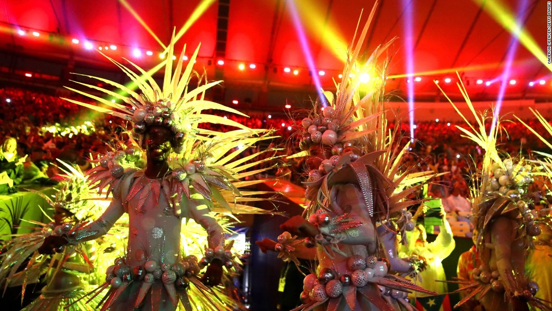Dancers perform during the ceremony.