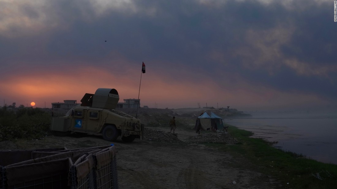 On the banks of the Tigris river, Iraqi forces extended a pontoon bridge to gain access into the al-Qayyara region.