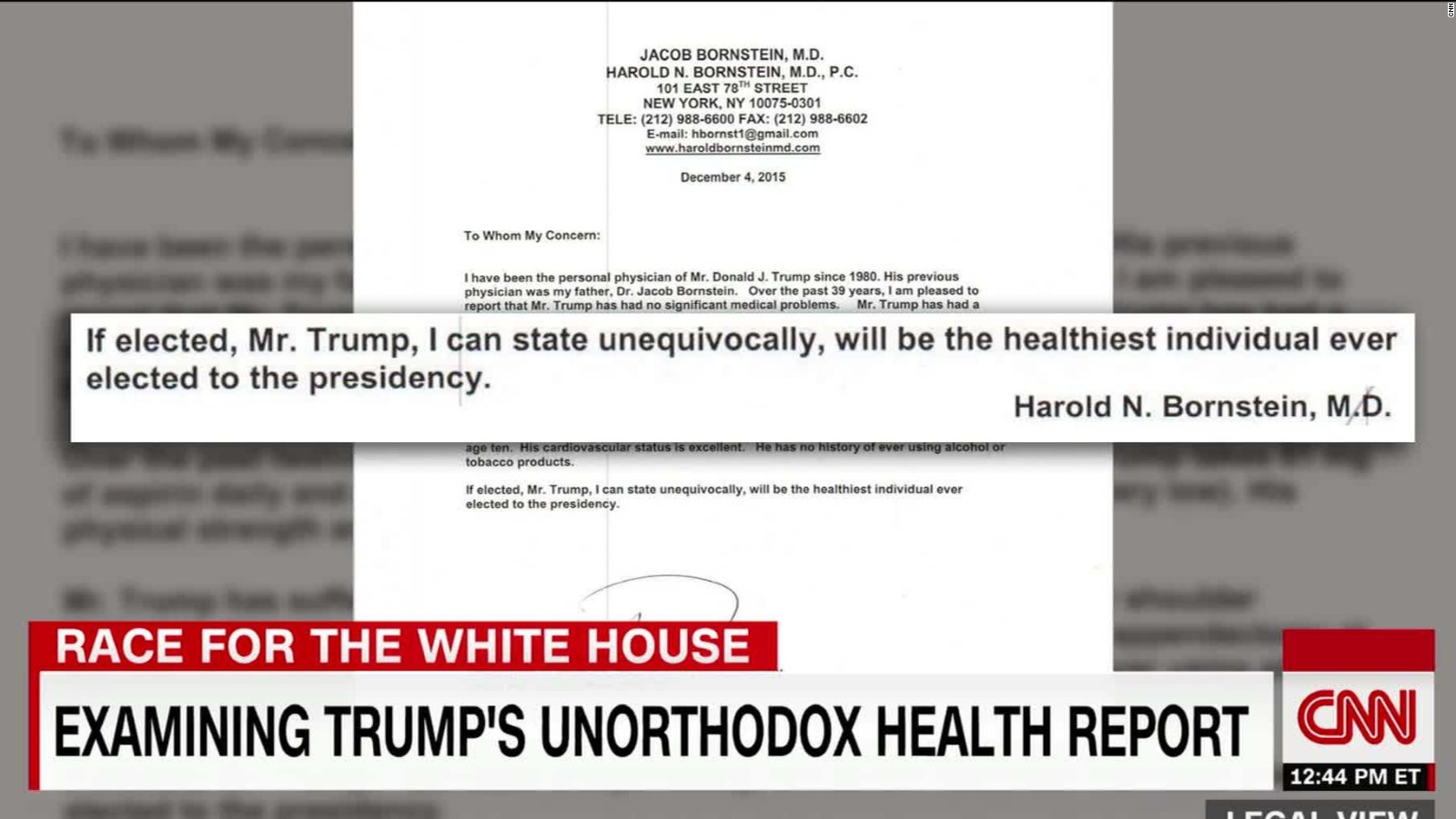 Exclusive Bornstein Claims Trump Dictated The Glowing Health Letter Cnnpolitics 