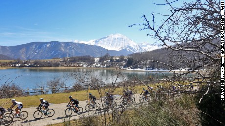 The Ti Tirreno Adriatico cycle race goes through picturesque Amatrice.