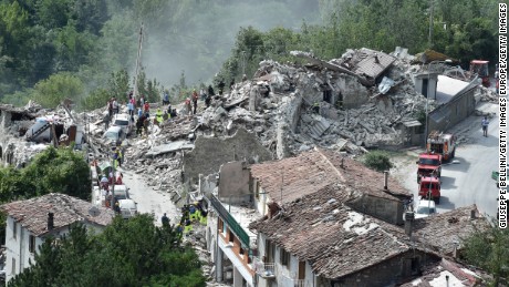 The central Italian town of  Pescara del Tronto lies in ruins after Wednesday&#39;s deadly quake.