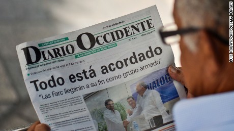 &#39;Everything is agreed&#39; read one newspaper headline after the peace deal was announced. Residents of Bogota are not so sure.