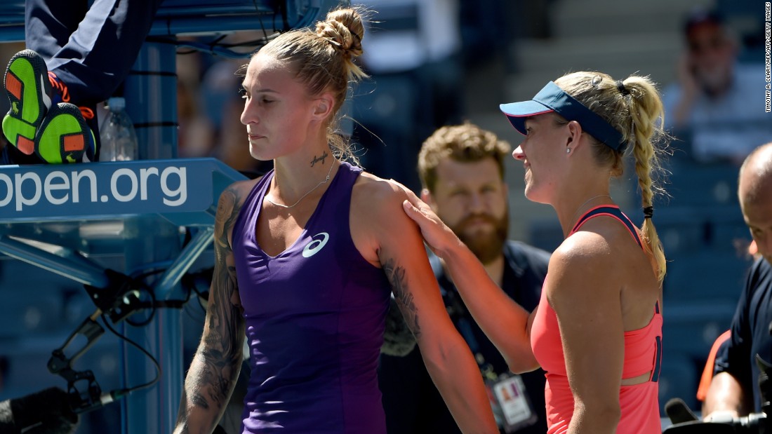 The German second seed started her campaign at Flushing Meadows with a comfortable win against Polona Hercog, advancing to the second round without dropping a game after the Slovenian was forced to retire in the second set. 