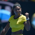Serena Williams celebrates victory 