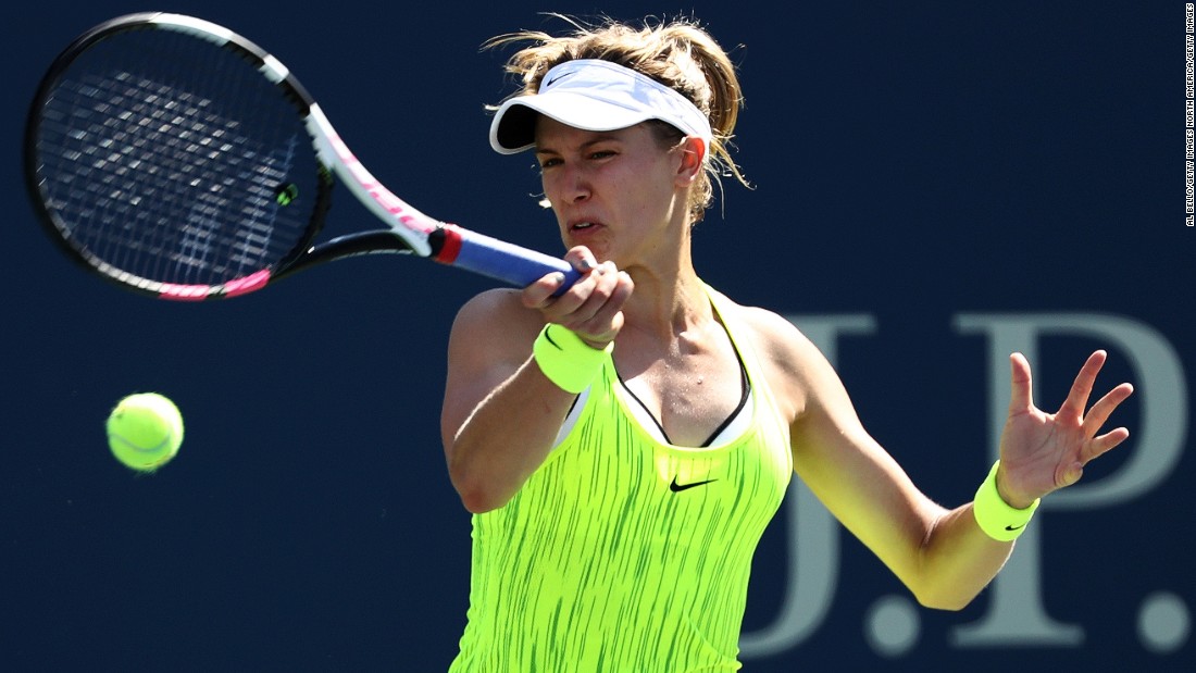 Canada&#39;s Eugenie Bouchard crashed out in three sets (6-3 3-6 6-2) to Katerina Siniakova of the Czech Republic.