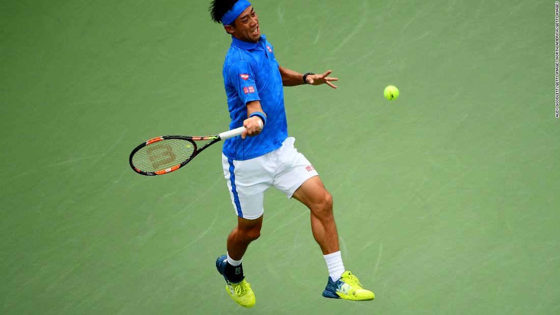 Among matches completed on the other courts when the rain relented, 2014 finalist Kei Nishikori fended off big-hitting Russian Karen Khachanov 6-4 4-6 6-4 6-3. 