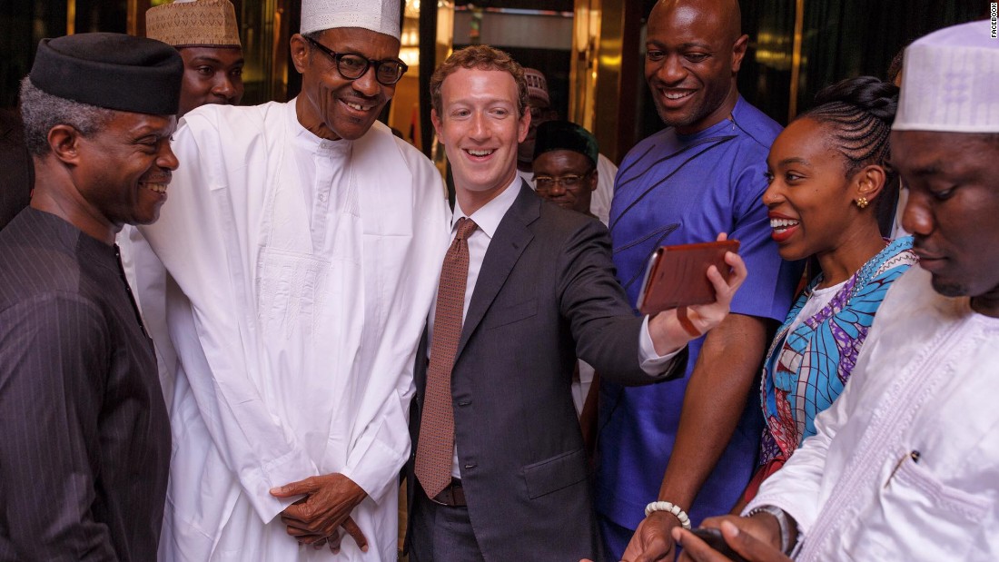 Zuckerberg meets Nigerian President Muhammadu Buhari, and Vice President Yemi Osinbajo in Abuja, Nigeria, on September 2. 