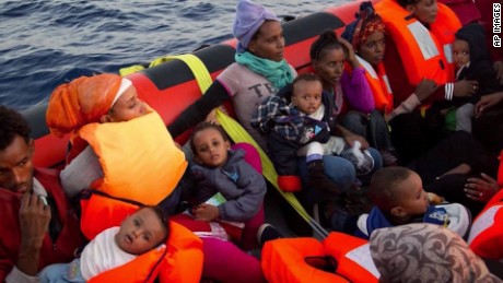 Migrant twins born at sea