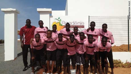 Team photo at the &#39;Generation Foot&#39; academy in Dakar Senegal. 