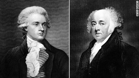 President Thomas Jefferson, left, and his predecessor, President John Adams.