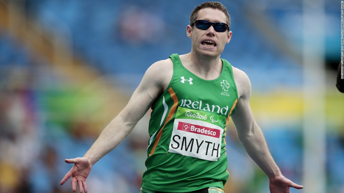 Jason Smyth of Ireland celebrates winning his third consecutive 100m Paralympic title and fifth Paralympic gold medal overall.&lt;br /&gt;