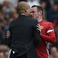 Wayne Rooney and Manchester City&#39;s Spanish manager Pep Guardiola clash 2