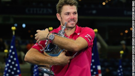 NEW YORK, NY - SEPTEMBER 11:  Stan Wawrinka of Switzerland celebrates with the trophy after winning 6-7, 6-4, 7-5, 6-3 against Novak Djokovic of Serbia during their Men&#39;s Singles Final Match on Day Fourteen of the 2016 US Open at the USTA Billie Jean King National Tennis Center on September 11, 2016 in the Queens borough of New York City.  (Photo by Chris Trotman/Getty Images for USTA)