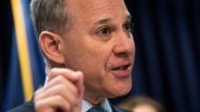 New York Attorney General Eric Schneiderman speaks during a press conference at the office of the New York Attorney General, September 13, 2016 in New York City.