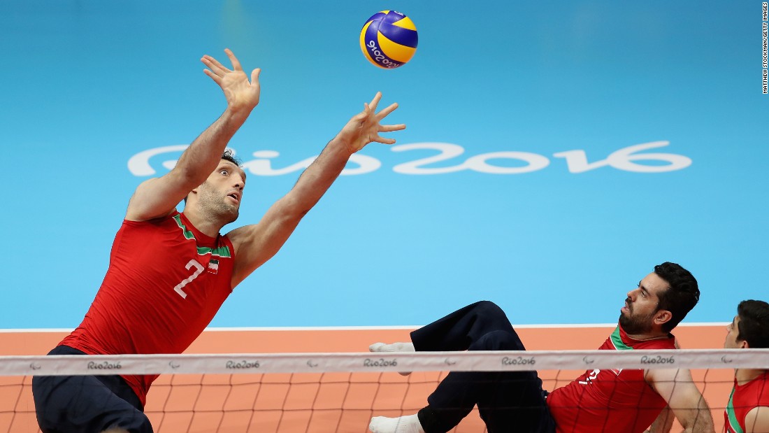 But on the sitting volleyball court, Mehrzad&#39;s height gives him a distinct advantage. 