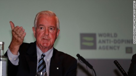 Sir Craig Reedie, President of World Anti-Doping Agency (WADA) speaks at a media symposium at Lord&#39;s cricket ground in London on June 20, 2016.
Craig Reedie, the head of the World Anti-Doping Agency, indicated today he would be prepared to back &quot;precedent-setting action&quot; against Russia following suggestions the country&#39;s entire team could be banned from August&#39;s Olympic Games in Rio. / AFP / ADRIAN DENNIS        (Photo credit should read ADRIAN DENNIS/AFP/Getty Images)