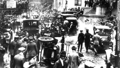 Scene of bombing of Wall Street on September 16, 1920.