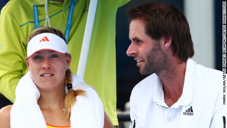 Kerber talks to Beltz at a 2013 tournament in Sydney.  